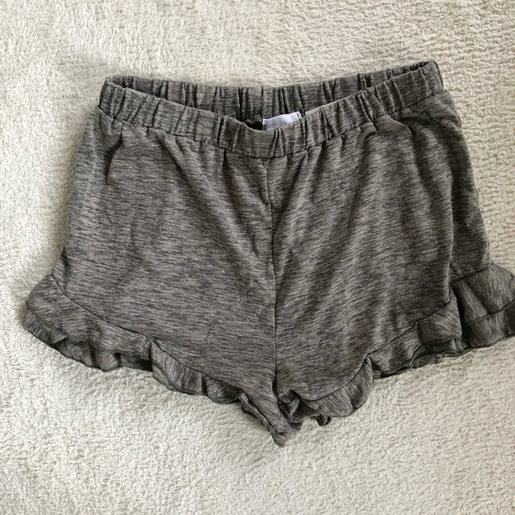 Grey Shorts with ruffles (size large) - Picture 1 of 2